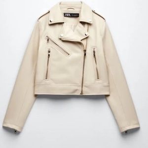 ZARA Faux Leather Cropped Jacket